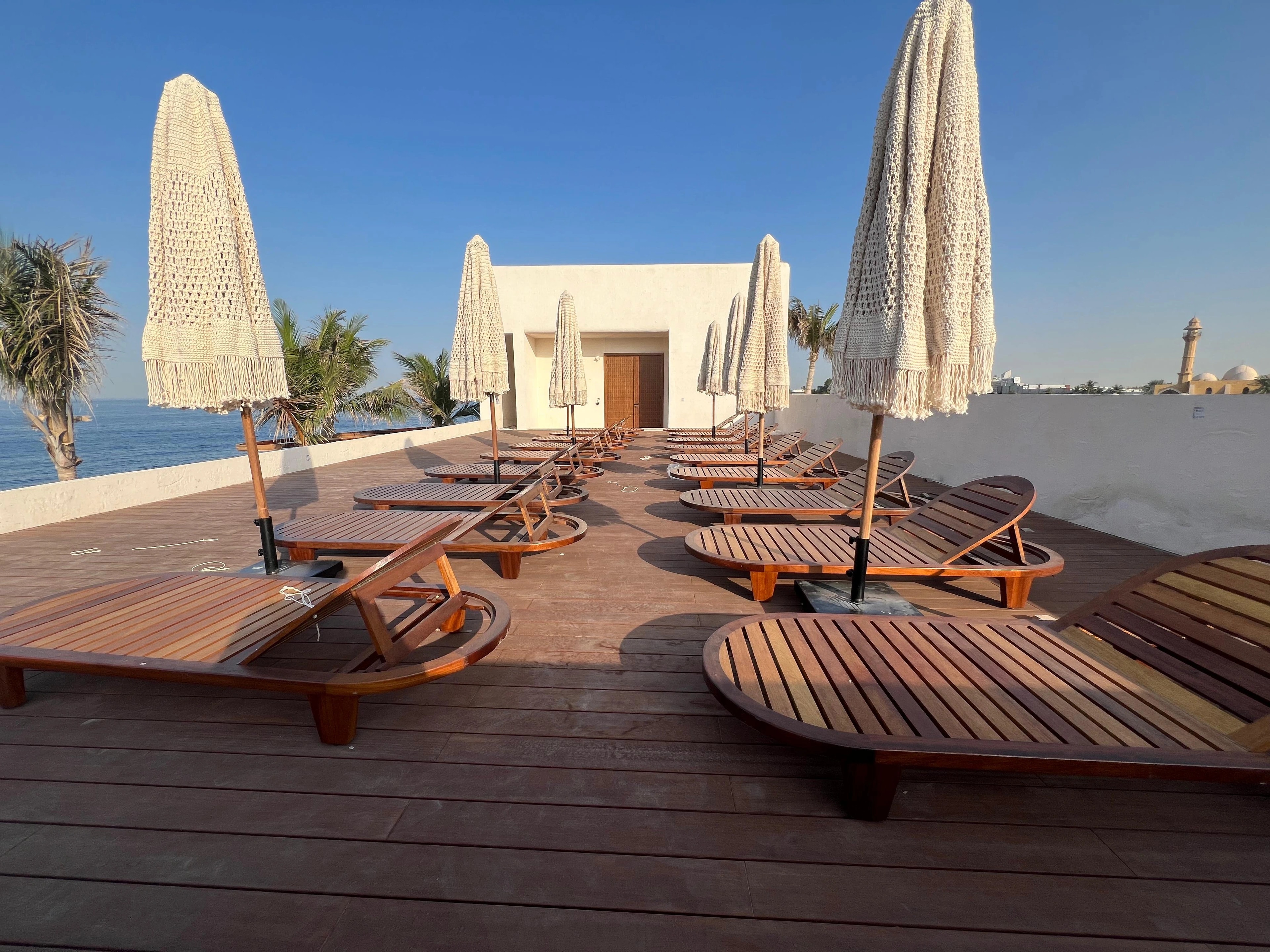 Timber terrace opening towards the Red Sea
